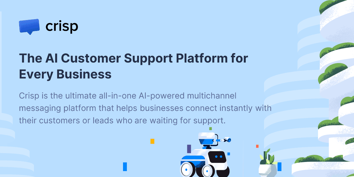 Crisp customer support platform illustration from the official Crisp website