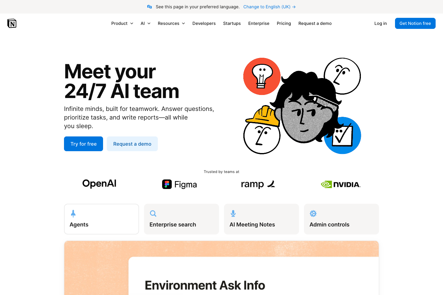 Notion AI official product page